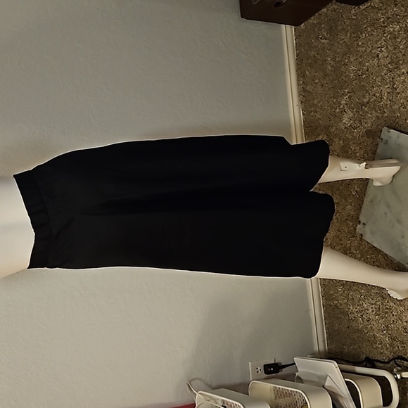 VTG SILVERCORD 1970s Black High Waist Wide Barrel Leg Midi Cullottes - Picture 6 of 12